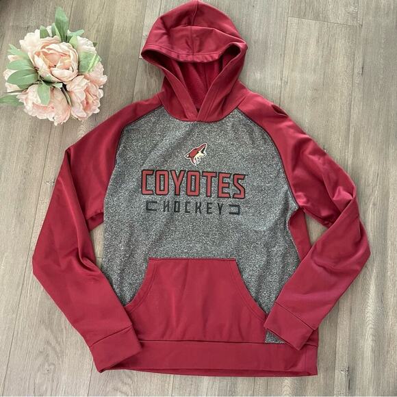 Men’s NHL Coyotes Maroon & Grey Comfy Hoodie - Picture 1 of 4